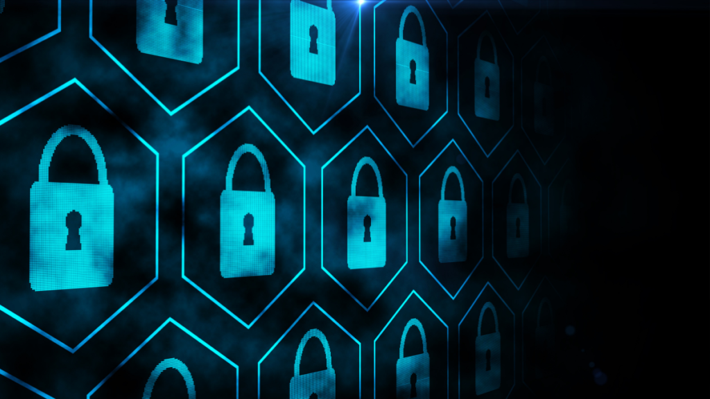 digital security lock in black and blue