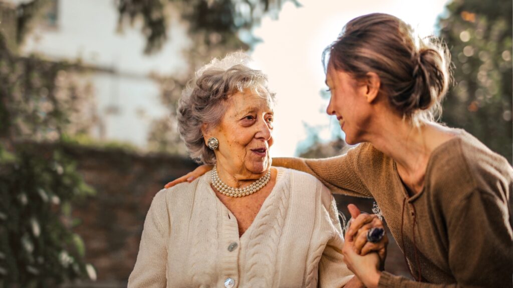 caregiver with mother
