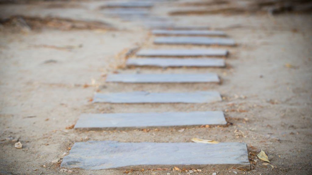 stone block walk path