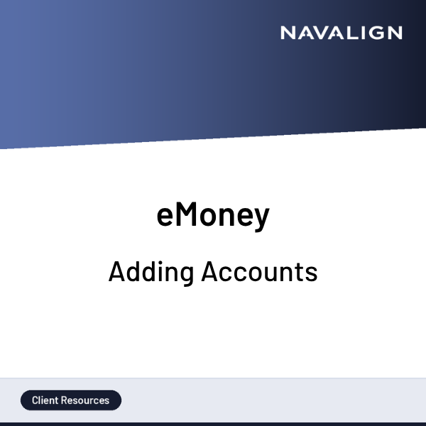 eMoney Adding Accounts