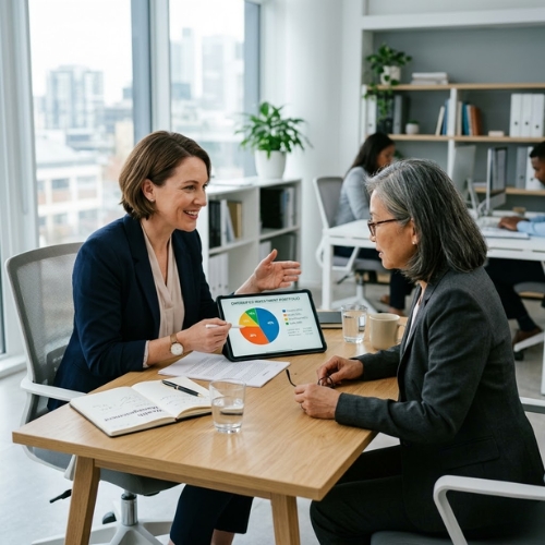 Diversifying Employer Stock Meeting Two Women